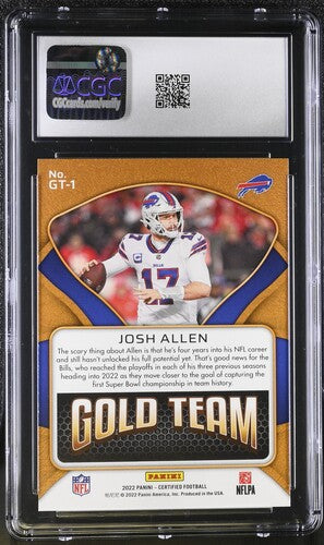 2022 Panini Certified Gold Team #GT-1 Josh Allen CGC 10 SC2