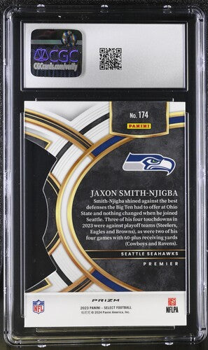 2023 Panini Select #174 Jaxon Smith-Njigba Red & Yellow Die-Cut CGC 10 SC2