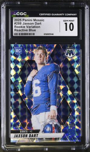 2025 Panini Mosaic #288 Jacson Dart Rookie Variation Reactive Blue CGC 10 SC2