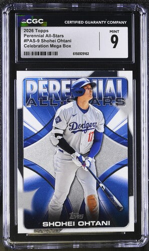 2026 TOPPS PERENNIAL ALL-STARS #PAS-9 SHOHEI OHTANI CELEBRATION MEGA BOX CGC 9 SC4
