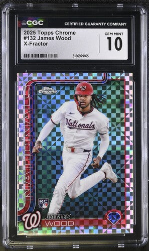 2025 Topps Chrome #132 James Wood X-Fractor CGC 10 SC4