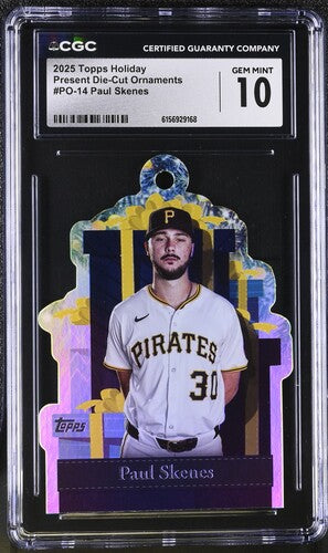 2025 TOPPS HOLIDAY PRESENT DIE-CUT ORNAMENTS #PO-14 PAUL SKENES CGC 10 SC4