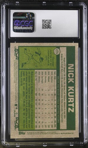 2026 Topps Heritage Chrome #275 Nick Kurtz Pink Sparkle Refractor CGC 10 SC4