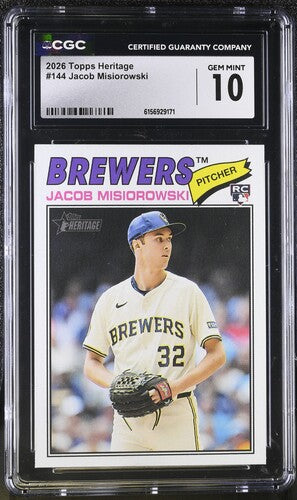 2026 Topps Heritage #144 Jacob Misiorowski CGC 10 SC3