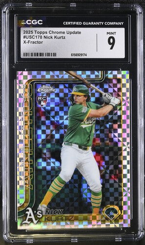 2025 Topps Chrome Update #USC178 Nick Kurtz X-Fractor CGC 9 SC4