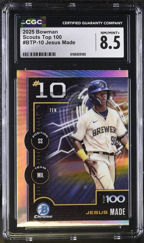 2025 BOWMAN SCOUTS TOPP 100 #BTP-10 JESUS MADE CGC 8.5 SC4