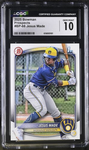 2025 Bowman Prospects Jesus Made CGC 10 SC3
