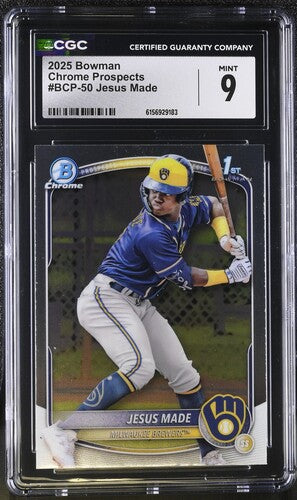 2025 Bowman Chrome Prospect Jesus Made CGC 9 SC3