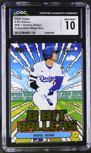 2026 Topps 8-Bit Ballers #8B-7 Shohei Ohtani Celebration Mega Box CGC 10 SC4