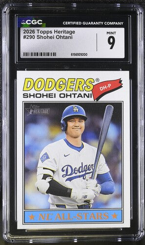 2926 TOPPS HERITAGE #290 SHOEHI OHTANI CGC 9 SC4