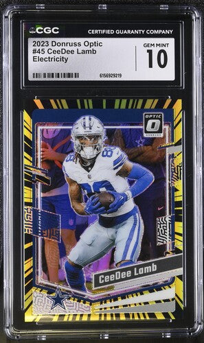2023 Donruss Optic #45 CeeDee Lamb Electricity CGC 10 SC2