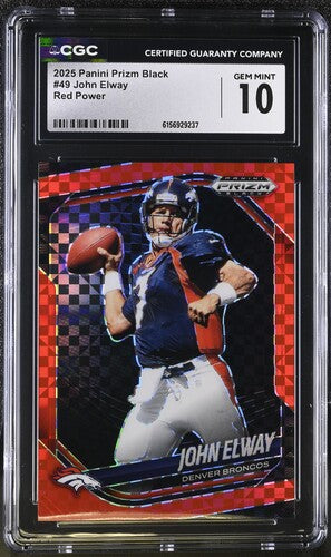 2025 Panini Prizm Black #49 John Elway Red Power CGC 10 SC2
