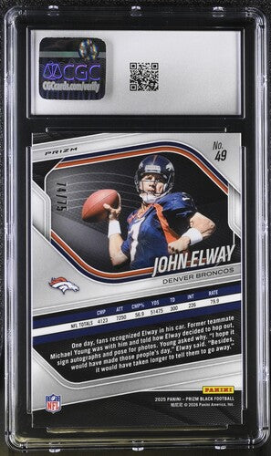 2025 Panini Prizm Black #49 John Elway Red Power CGC 10 SC2