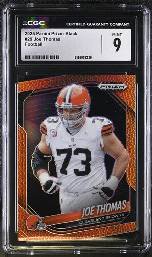 2025 PANINI PRIZM BLACK #29 JOE THOMAS FOOTBALL CGC 9 SC2