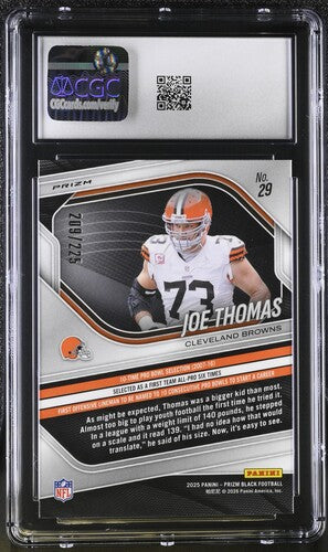 2025 PANINI PRIZM BLACK #29 JOE THOMAS FOOTBALL CGC 9 SC2