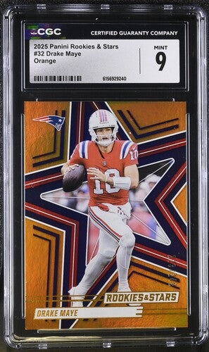 2025 Panini Rookies & Stars #32 Drake Maye Orange CGC 9 SC2
