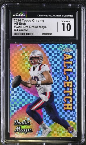 2024 Topps Chrome All-Etch #CAE-DM Drake Maye X-Fractor CGC 10 SC2