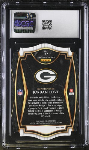 2020 Panini Select #147 Jordan Love Light Blue Die-Cut CGC 10 SC2