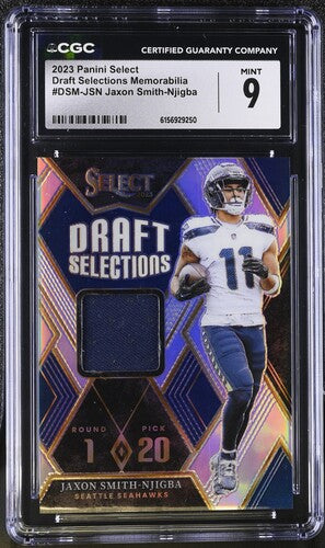 2023 Panini Select Draft Selections Mem. #DSM-JSN Jaxon Smith-Njigba CGC 9 SC2