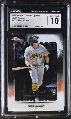 2025 Topps Chrome Update Night Terrors #NT-5 Nick Kurtz CGC 10 SC4