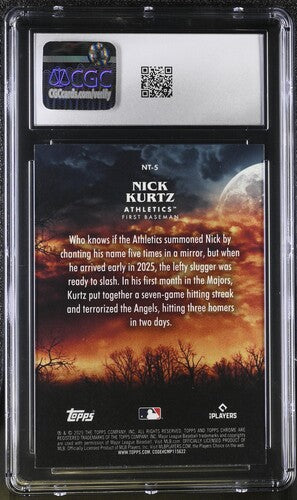 2025 Topps Chrome Update Night Terrors #NT-5 Nick Kurtz CGC 10 SC4
