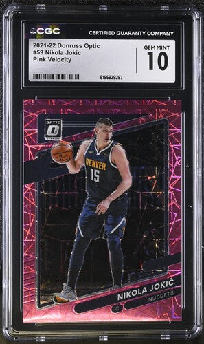 2021-22 Donruss Optic #59 Nikola Jokic Pink Velocity CGC 10 SC5