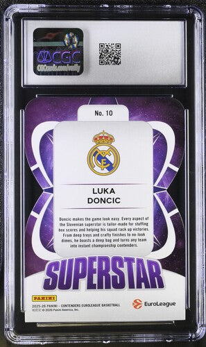 2025-26 Panini Contenders EB Superstar Die-Cuts #10 Luka Doncic CGC 10 SC5