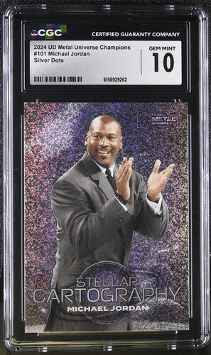 2024 METAL UNIVERSE CHAMPIONS MICHAEL JORDAN SILVER DOTS CGC 10 SC5