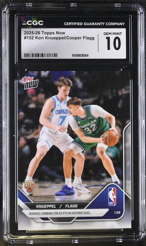 2025-26 Topps Now #152 Kon Knueppel/Cooper Flagg CGC 10 SC5