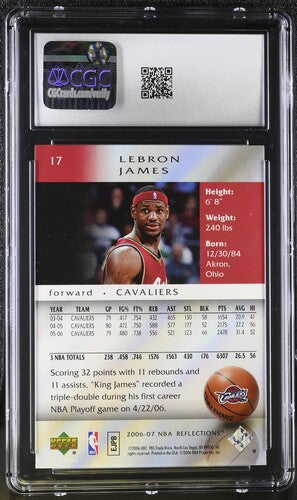 2006-07 UPPER DECK REFLECTIONS #17 LEBRON JAMES CGC 6.5 SC5
