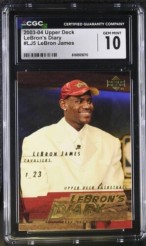 2003-04 Upper Deck LeBron's Diary #LJ5 LeBron James CGC 10 SC5