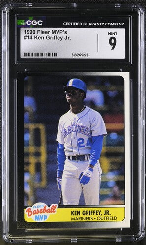 1990 FLEER MVPS #14 KEN GRIFFEY JR. CGC 9 SC4