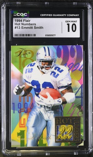 1994 Flair Hot Numbers #13 Emmitt Smith CGC 10 SC2