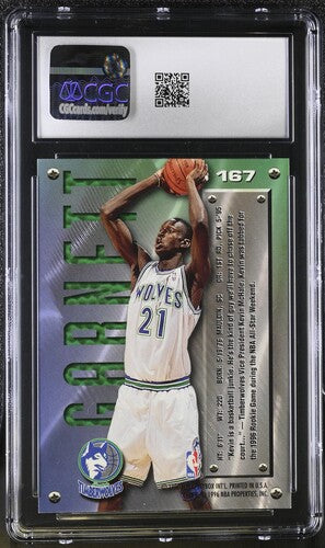 1995-96 FLEER METAL #167 KEVIN GARNETT CGC 9 SC5