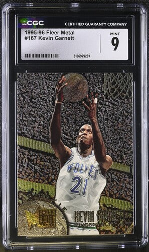 1995-96 FLEER METAL #167 KEVIN GARNETT CGC 9 SC5