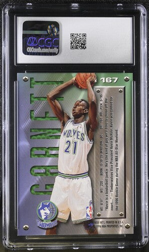 1995-96 FLEER METAL #167 KEVIN GARNETT CGC 9 SC5
