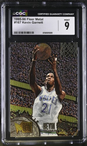 1995-96 FLEER METAL #167 KEVIN GARNETT CGC 9 SC5