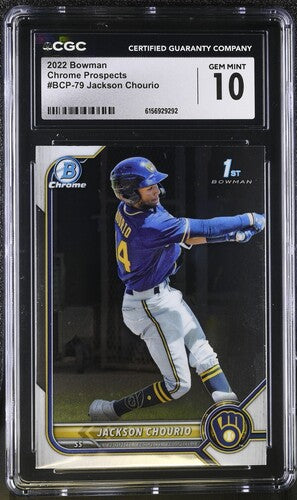 2022 Bowman Jackson Chourio Chrome Prospects #BCP-79 CGC 10 SC4