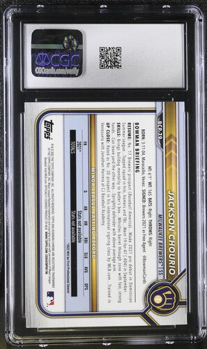 2022 Bowman Jackson Chourio Chrome Prospects #BCP-79 CGC 10 SC4
