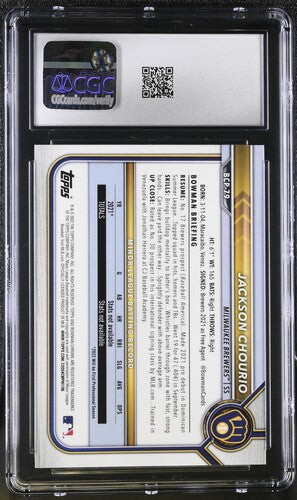2022 Bowman Chrome Prospects #BCP-79 Jackson Chourio CGC 9 SC3