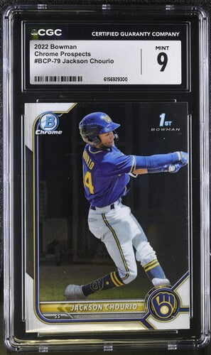 2022 Bowman Chrome Prospects Jackson Chourio CGC 9 SC3
