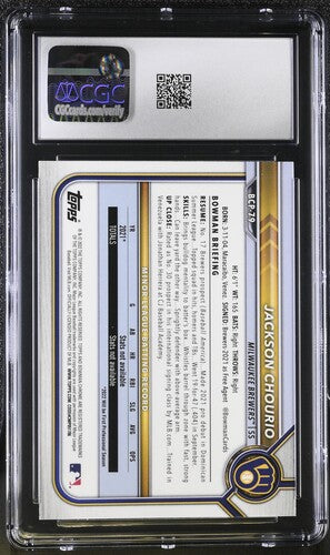 2022 BOWMAN CHROME PROSPECTS #BCP-79 JACKSON CHOURIO CGC 9 SC4