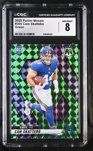 2025 PANINI MOSAIC GREEN CAM SKATTEBO CGC 8 SC2