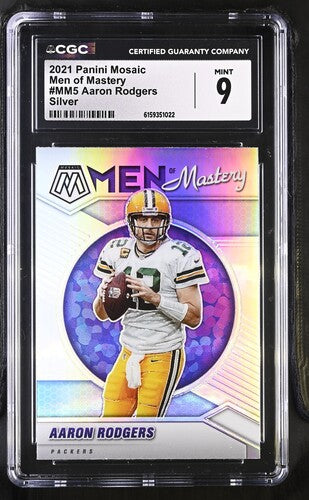2021 Panini Mosaic Men of Mastery #MM5 Aaron Rodgers CGC 9