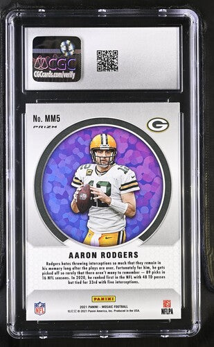 2021 Panini Mosaic Men of Mastery #MM5 Aaron Rodgers CGC 9