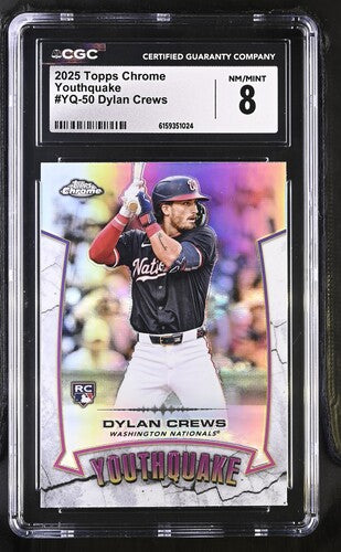 2025 Topps Chrome Youthquake #YQ-50 Dylan Crews CGC 8