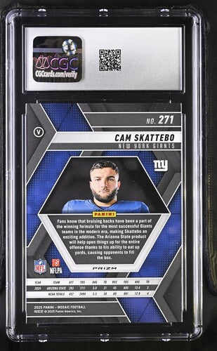 2025 Panini Mosaic #271 Cam Skattebo Rookie Variation Reactive Purple CGC 9