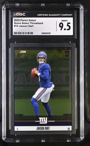 2025 Panini Select Score Select Throwback #14 Jaxson Dart CGC 9.5