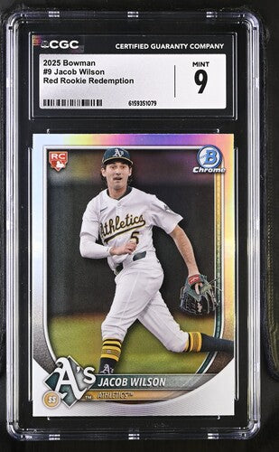 2025 Bowman #9 Jacob Wilson Red Rookie Redemption CGC 9