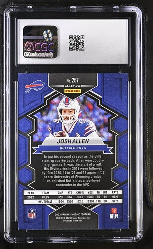 2023 Panini Mosaic #257 Josh Allen Reactive Blue CGC 9